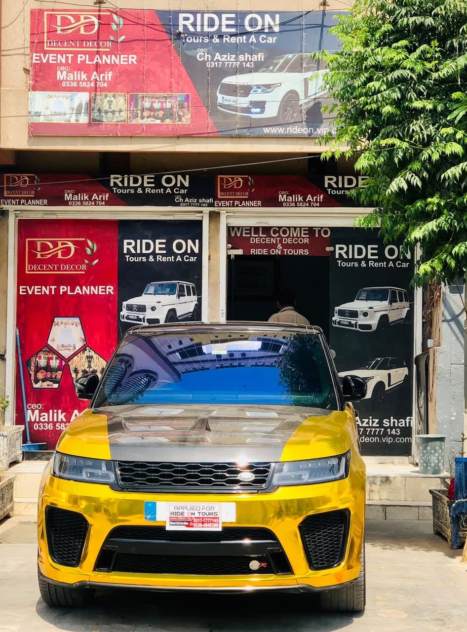 Land Rover Range Rover Sport Gold edition in gold for rent at RideOnTours