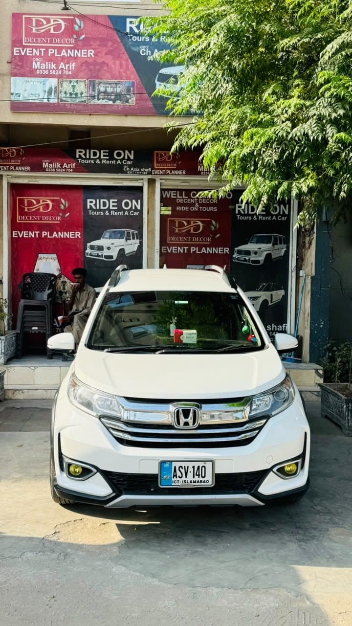 Honda BR-V in white for rent at RideOnTours