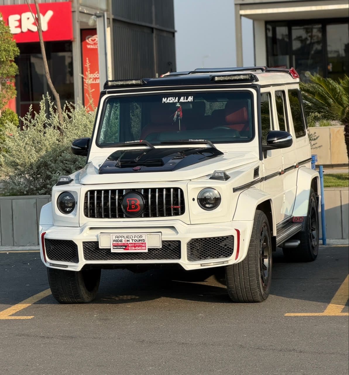 Mercedes-AMG G63 in white for rent at RideOnTours